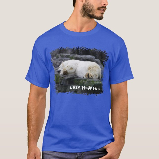 Camiseta Preguiçoso Acontece Urso Polar (Frente)