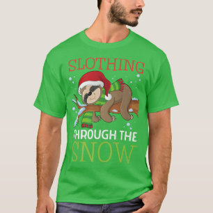 Camiseta Preguiçoso Através Da Neve Lama De Natal Engraçado