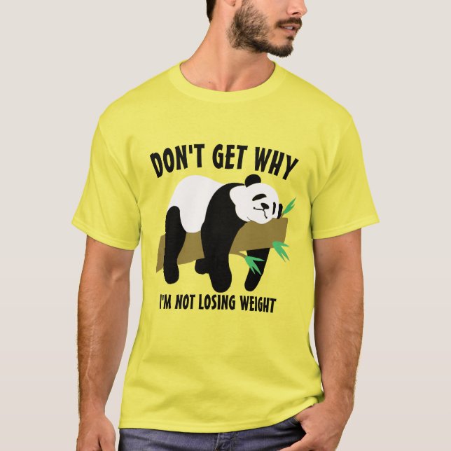 Camiseta Preguiçoso Batata Engraçada Panda Ponderação Memór (Frente)