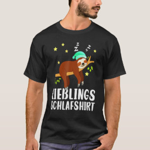 Camiseta Preguiçoso Com Roupa De Noite Dormindo Pajama Slot