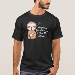 Camiseta Preguiçoso Divertido Bicho-Preguiça Dorme Qualquer