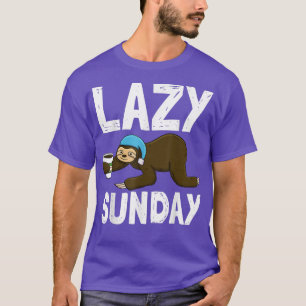 Camiseta Preguiçoso Domingo Engraçado Cabeça Sonolenta Amor