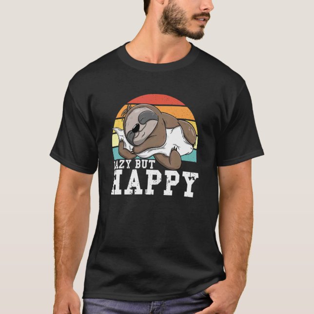 Camiseta Preguiçoso, Mas Feliz Pavão, Doce Dormindo Lama 2 (Frente)