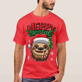 Camiseta Preguiçoso Natal Lopado Animais de Natal Doce