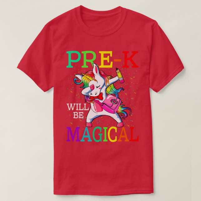 Camiseta PreK Will Be Magical Unicorn Back To School  (Frente do Design)