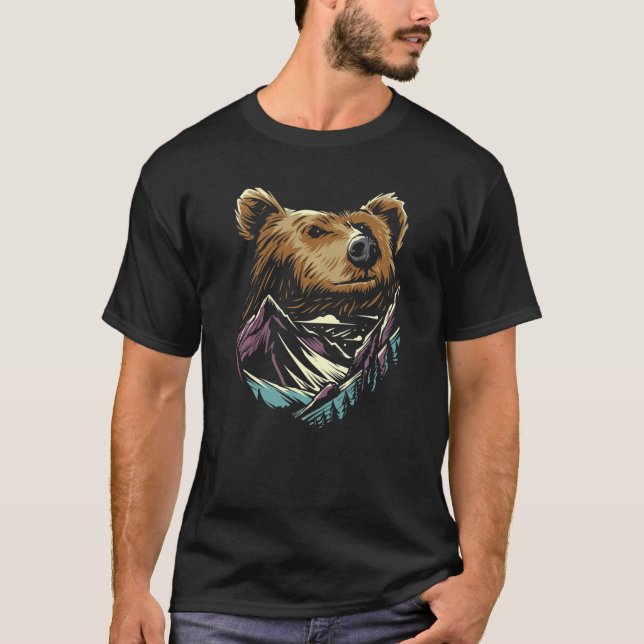 Camiseta Prêmio Bear Forest Mountain (Frente)