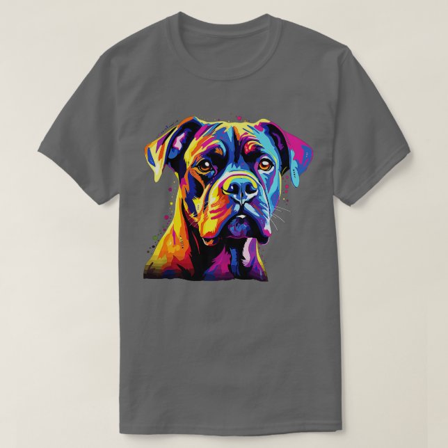 Camiseta Prêmio de Cachorro Colorido de Aquarela (Frente do Design)