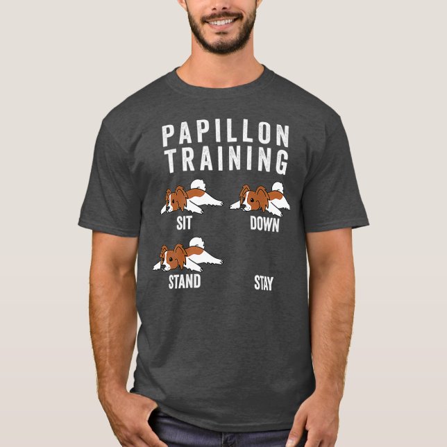 Camiseta Prêmio de Cão para Formação de Papillon (Frente)
