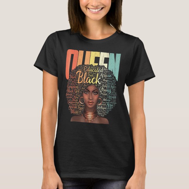 Camiseta Prêmio de Empoderamento da Rainha Ebonia Negra-Afr (Frente)