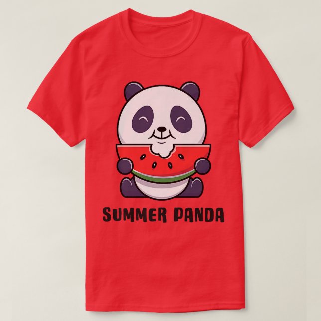 Camiseta Prêmio de Melancia para Ursos de Panda de Verão (Frente do Design)