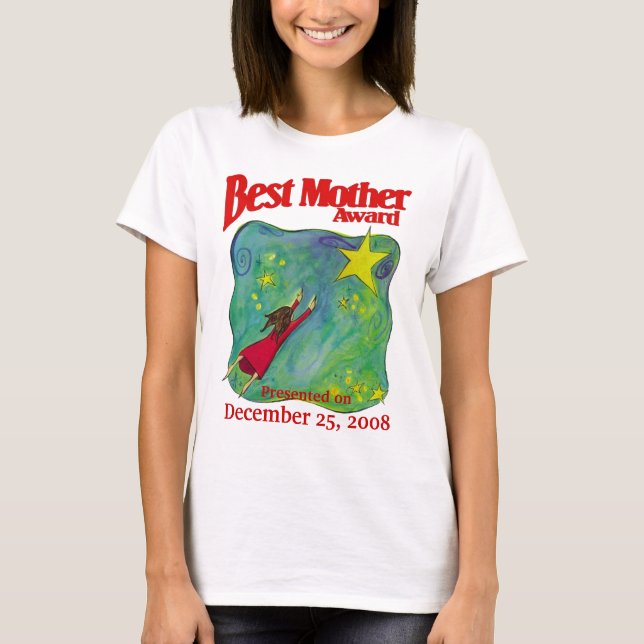 Camiseta Prêmio de Melhor Mãe - Presente de Natal (Frente)