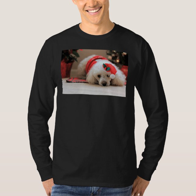 Camiseta Prêmio de Poodle de Brinquedo de Natal (Frente)
