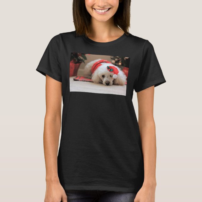 Camiseta Prêmio de Poodle de Brinquedo de Natal (Frente)
