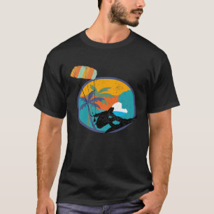 Camiseta Prêmio Gráfico de Praia de Kiteboard dos Oitenta R