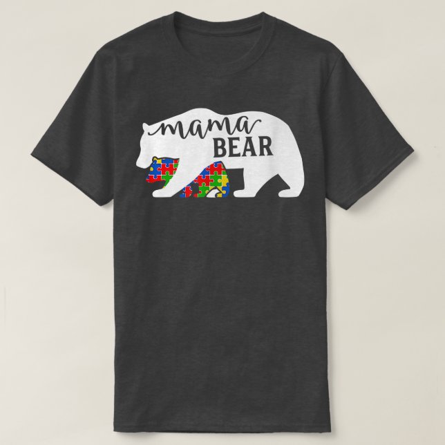 Camiseta Prêmio Mama Bear Autismo Consciência Mês (Frente do Design)