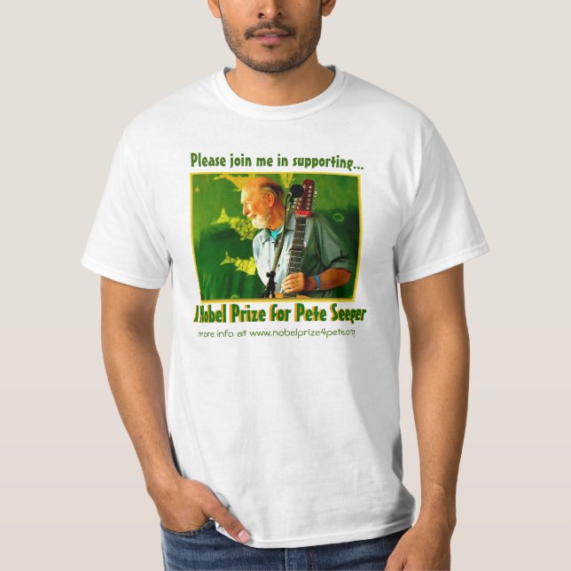 Camiseta Prémio nobel para Pete Seeger (Frente)