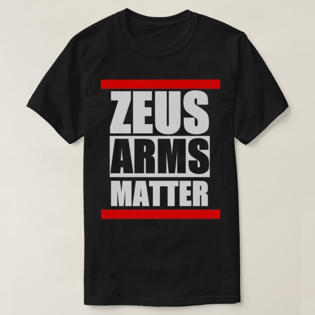 Camiseta Prêmio Zeus para a Matéria de Armas (Frente do Design)