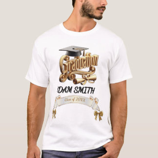 Camiseta Premium 3D Gold Personalized Graduation T-Shirt 26