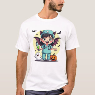 Camiseta Premium de Halloween da enfermeira bruxin