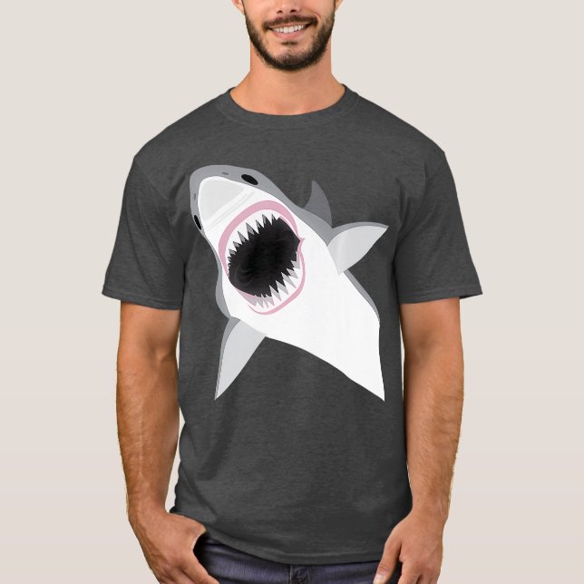 Camiseta Premium de Shark Branco com Excelente a saltar (Frente)