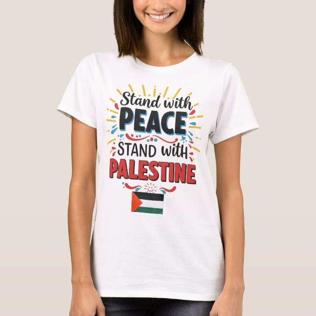Camiseta Prendam-se com a paz na Palestina (Frente)