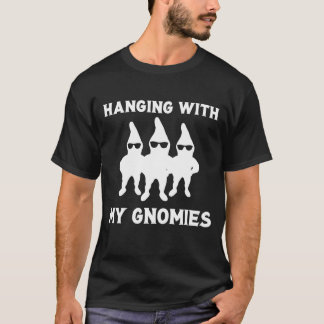 Camiseta Prendendo Com Meu Gnomos Engraçado Tee Gnomo