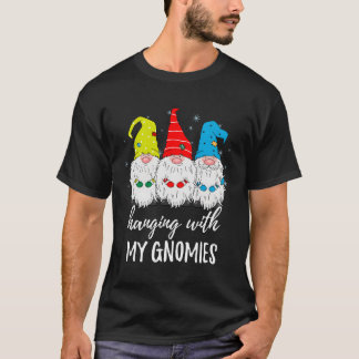 Camiseta Prendendo Com Meus Gnomos Engraçado Gnomo De Jardi