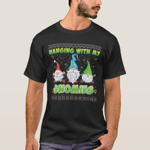 Camiseta Prendendo Com Meus Gnomos Gnomos Suave Gancho De N
