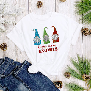 Camiseta Prendendo-me com o Gnomies Gnomies Natal Women's