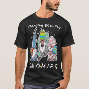 Camiseta Prendendo-Me Com O Meu Gnomies Bunny Egg Caçando G