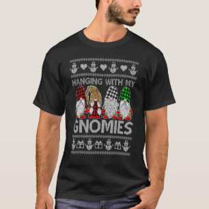 Camiseta Prendendo-Me Com Os Meus Gnomos De Natal Gnomos Gn