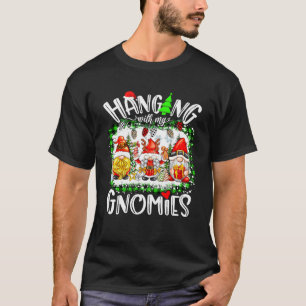 Camiseta Prendendo-Me Com Os Meus Gnomos Luzes De Natal Gno