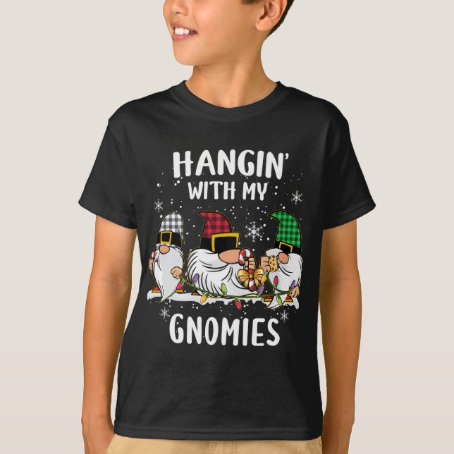 Camiseta Prendendo-Me Com Os Meus Gnomos Três Gnomos Buf De (Frente)
