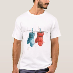 Camiseta Prendendo Mittens em um inverno minimalista de Clo