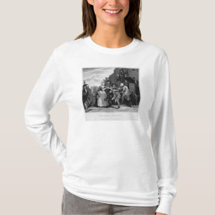 Camiseta Prendido para o débito, placa V