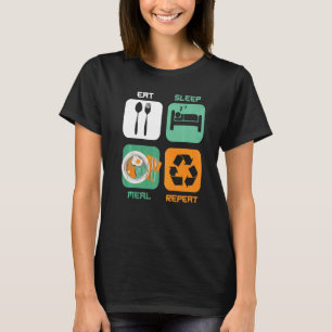 Camiseta Preparações de Refeições Reci Contentor de Malhaçã