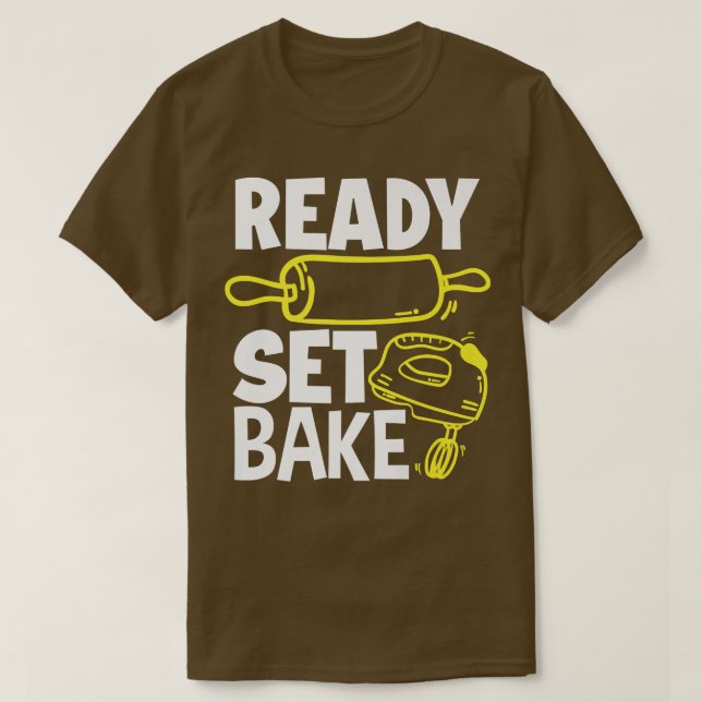 Camiseta Preparado Conjunto de Assares Funny Baker Baking L (Frente do Design)