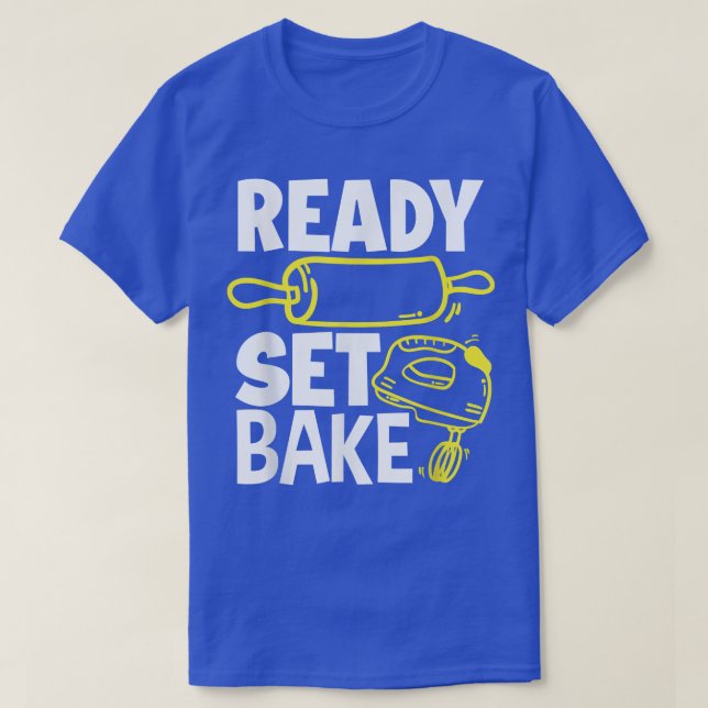 Camiseta Preparado Conjunto de Assares Funny Baker Baking L (Frente do Design)