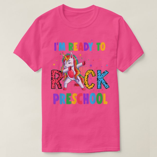 Camiseta Preparado Para Balançar A Dabbing Unicorn De volta (Frente do Design)