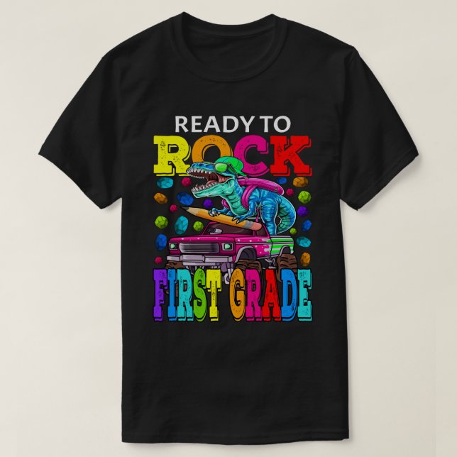 Camiseta Preparado Para Balançar O Dinossauro De Caminhão D (Frente do Design)