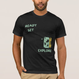 Camiseta Preparado para explorar com design de mala de Viag