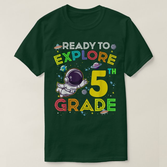 Camiseta Preparado para explorar o 5 Grau de Astronauta Cri (Frente do Design)