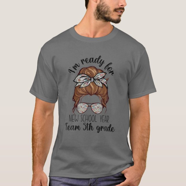 Camiseta Preparado Para Professores Do 5 De Ano Escolar (Frente)