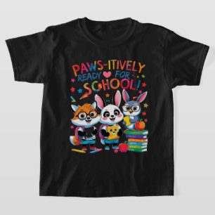 Camiseta Preparados para a Escola com Patinhas!