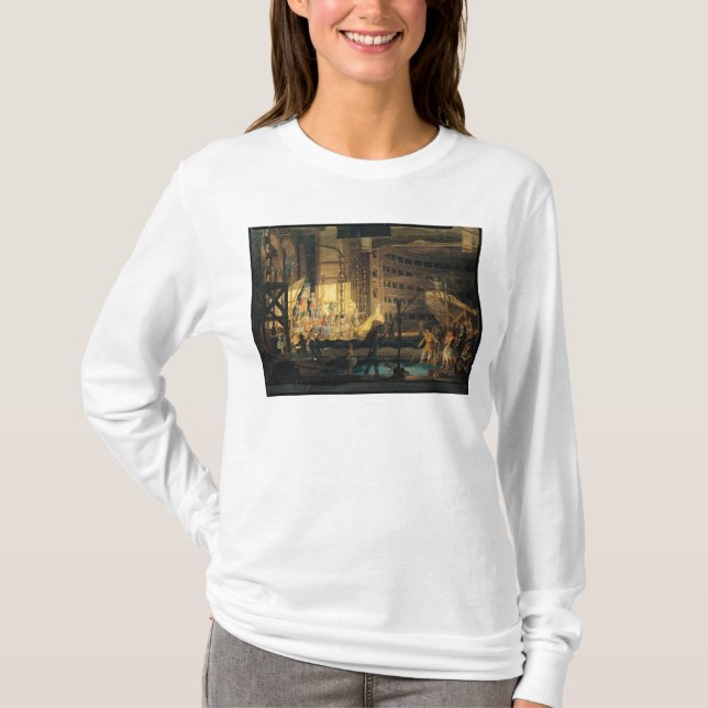 Camiseta Preparando o cenário em um teatro (Frente)
