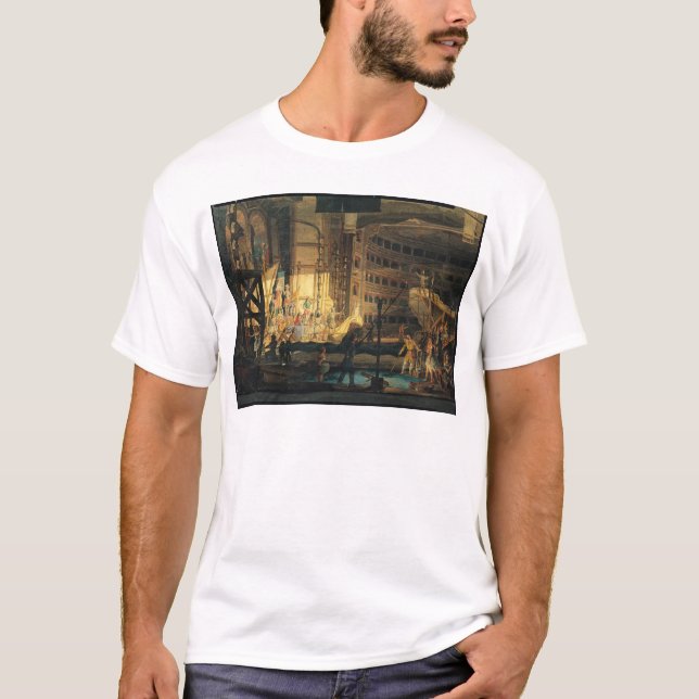 Camiseta Preparando o cenário em um teatro (Frente)
