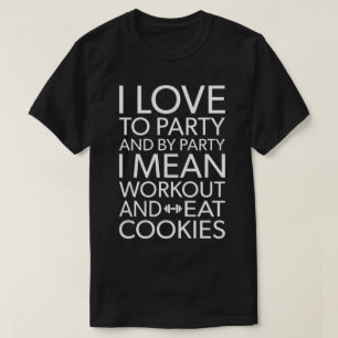 Camiseta Preparar e Comer Cookies - Trabalho Novidade Engra