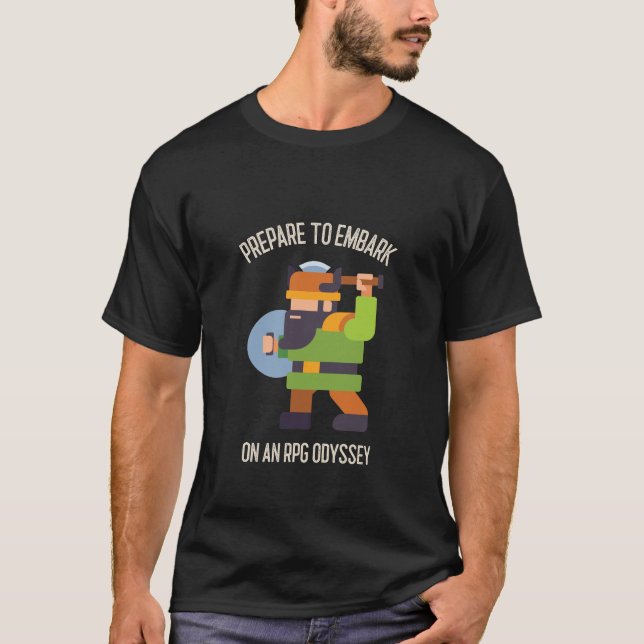 Camiseta Prepare-se para Embarcar numa Odisseia RPG (Frente)