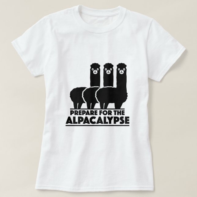 Camiseta Prepare-Se Para O Alpacalipse (Frente do Design)