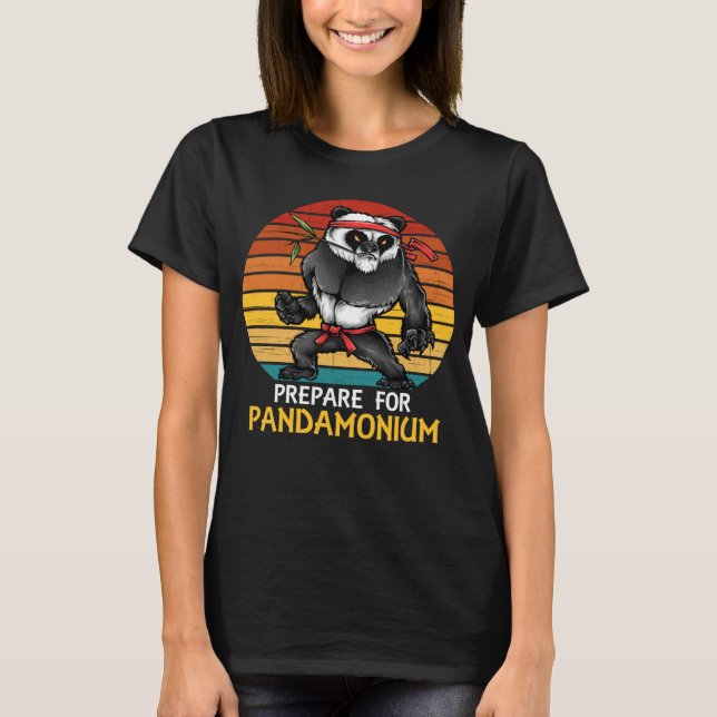 Camiseta Prepare-se para o Pandamónio para os fãs de Panda  (Frente)